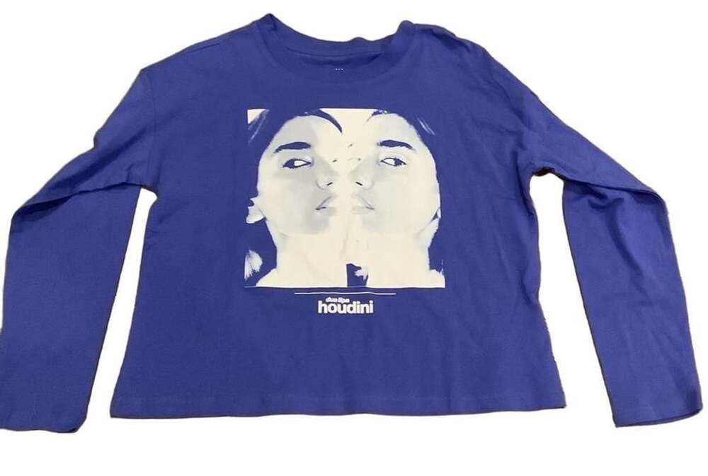 GAP Kids Dua Lipa Houdini Graphic Blue Long Sleeve T-Shirt Size M 8